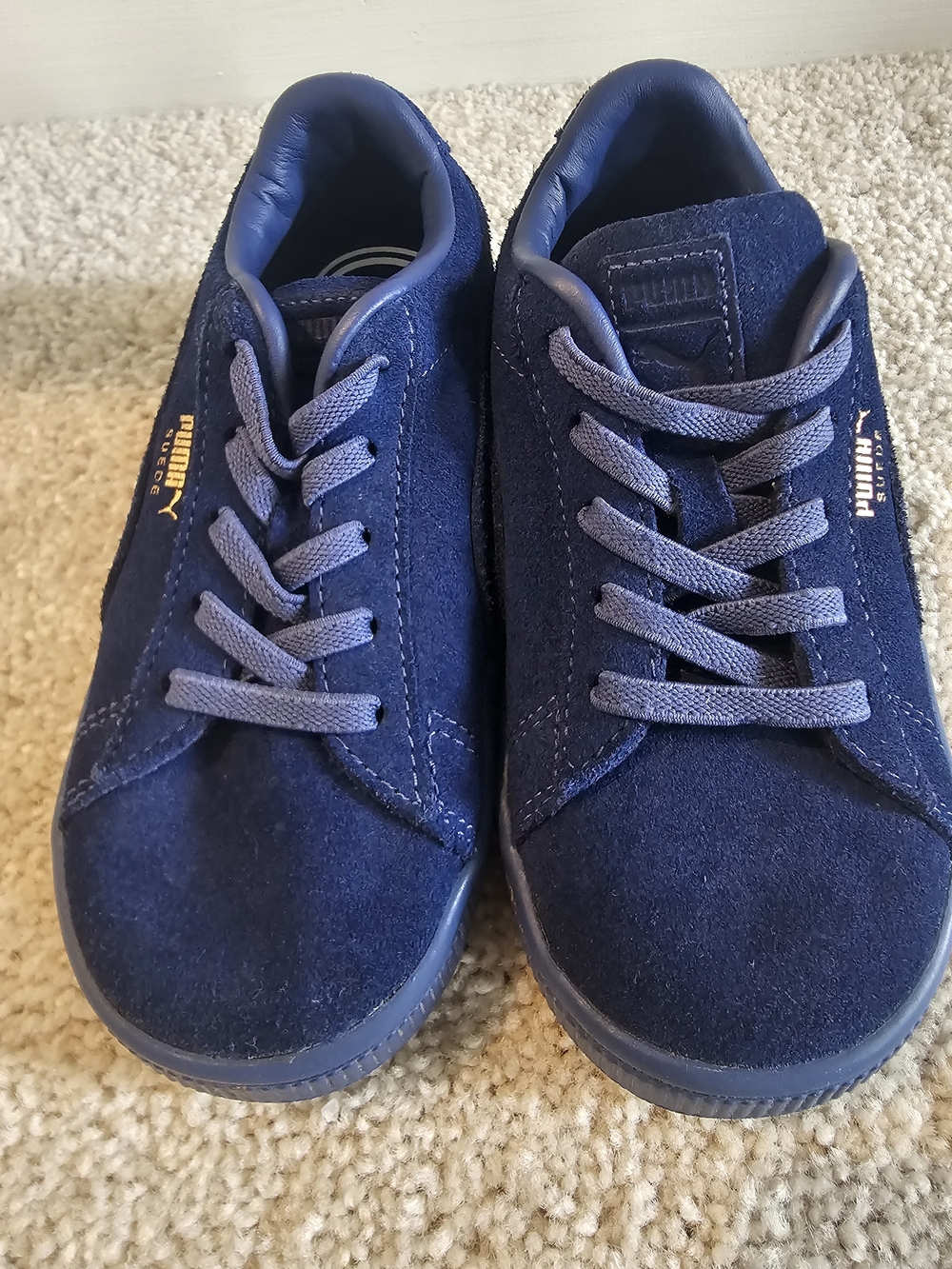 Puma Kids Navy Blue Suede Sneakers